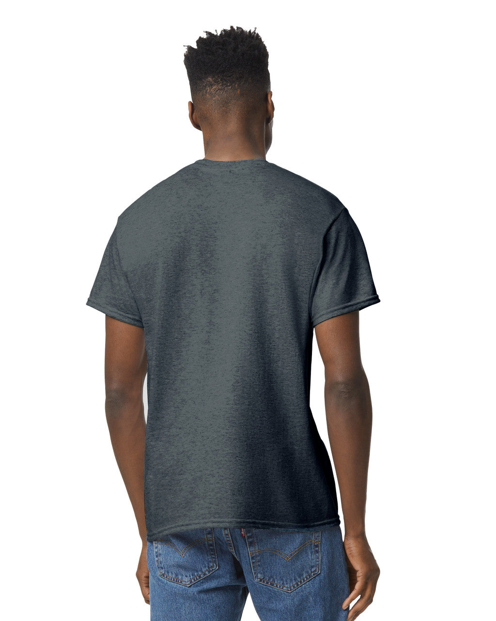 Gildan G800 DryBlend T-Shirt - Dark Heather - model back