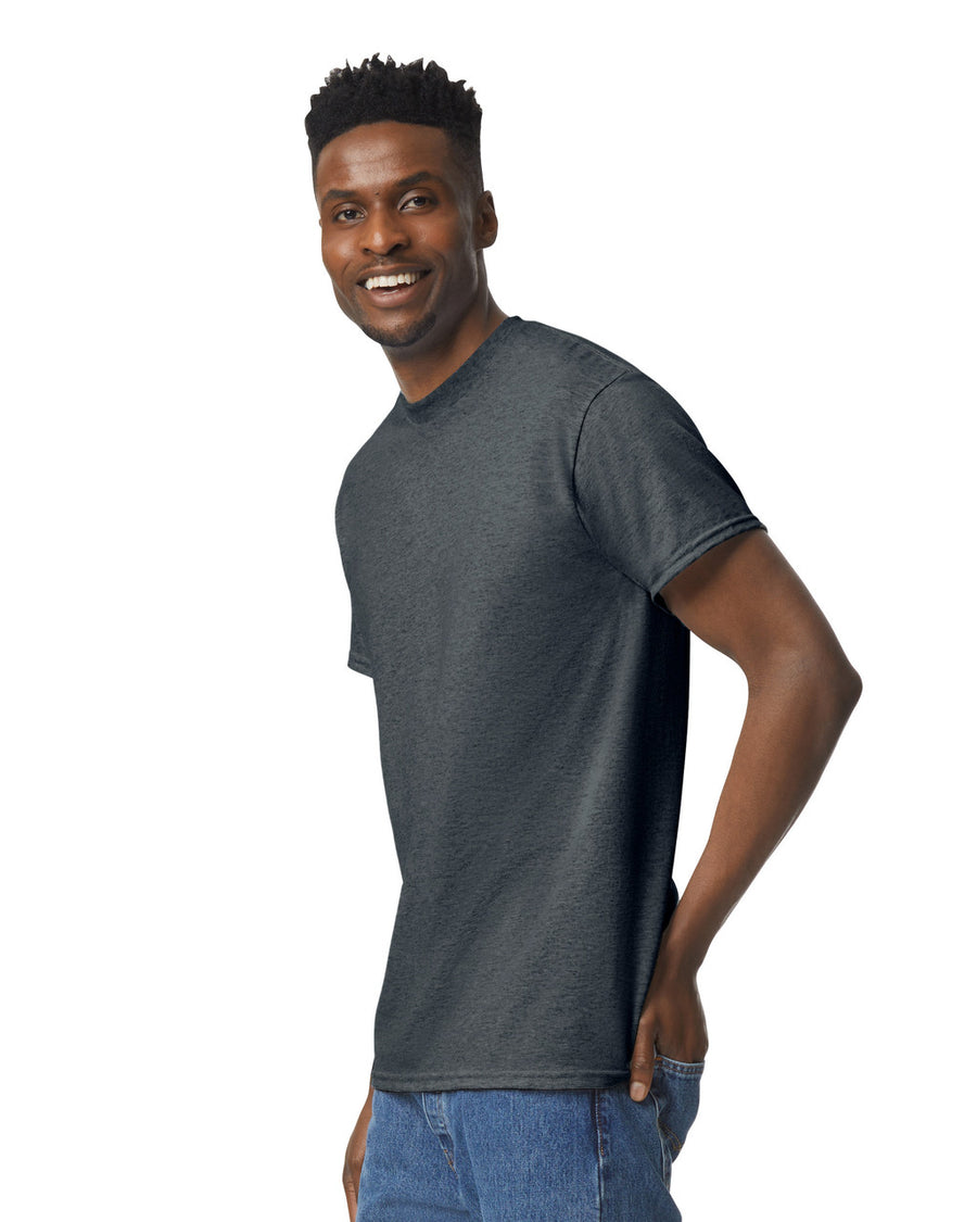 Gildan G800 DryBlend T-Shirt - Dark Heather - model side