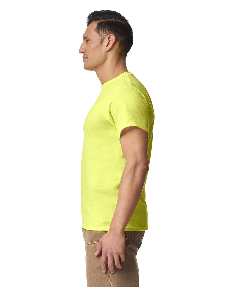 Gildan G800 DryBlend T-Shirt - Safety Green - model side