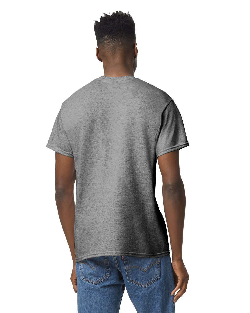 Gildan G800 DryBlend T-Shirt - Graphite Heather - model back