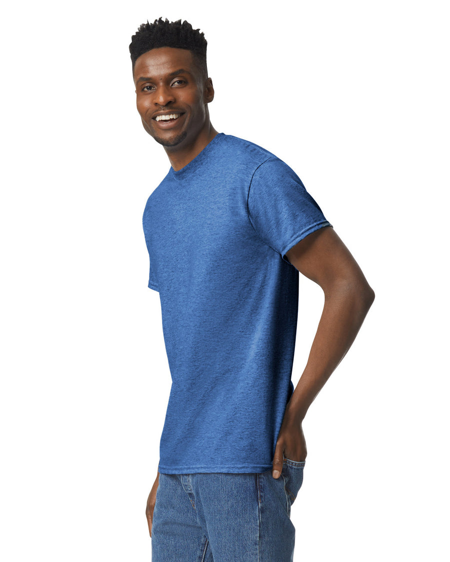 Gildan G800 DryBlend T-Shirt - Heather Deep Royal - model side