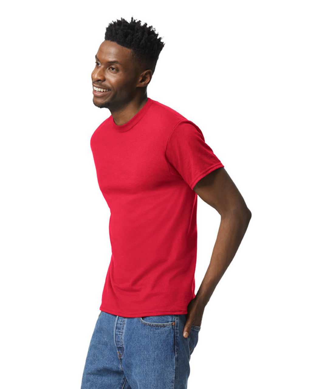 Gildan G800 DryBlend T-Shirt - Scarlet Red - model side