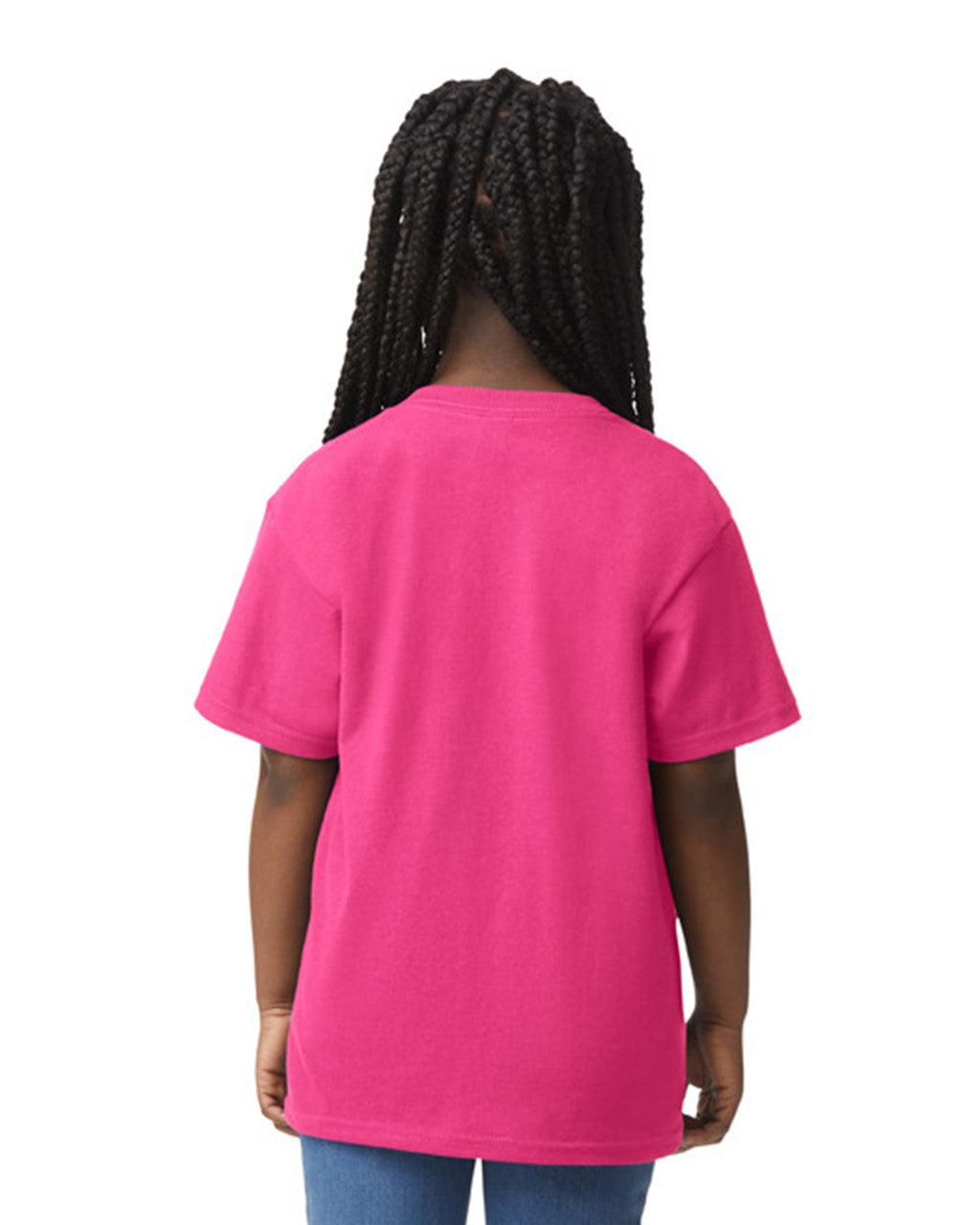 Gildan 8000B Youth DryBlend T-Shirt - Heliconia - model back