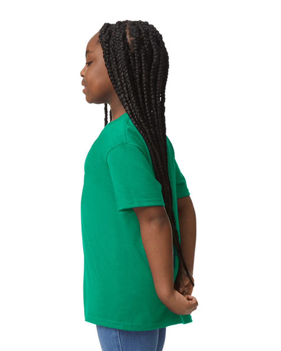 Gildan 8000B Youth DryBlend T-Shirt - Kelly - model side