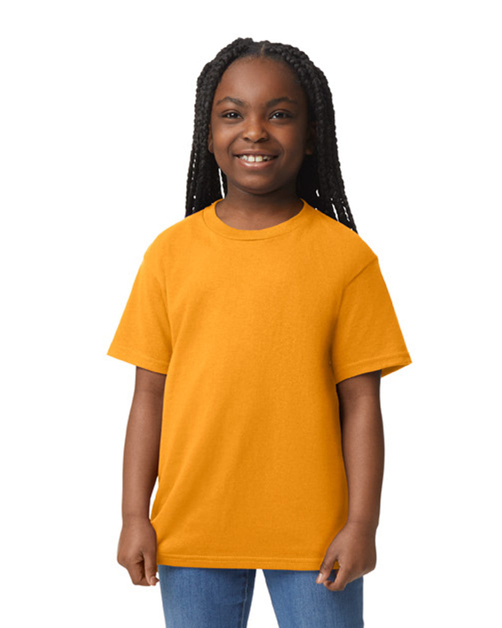Gildan 8000B Youth DryBlend T-Shirt - Gold - model front