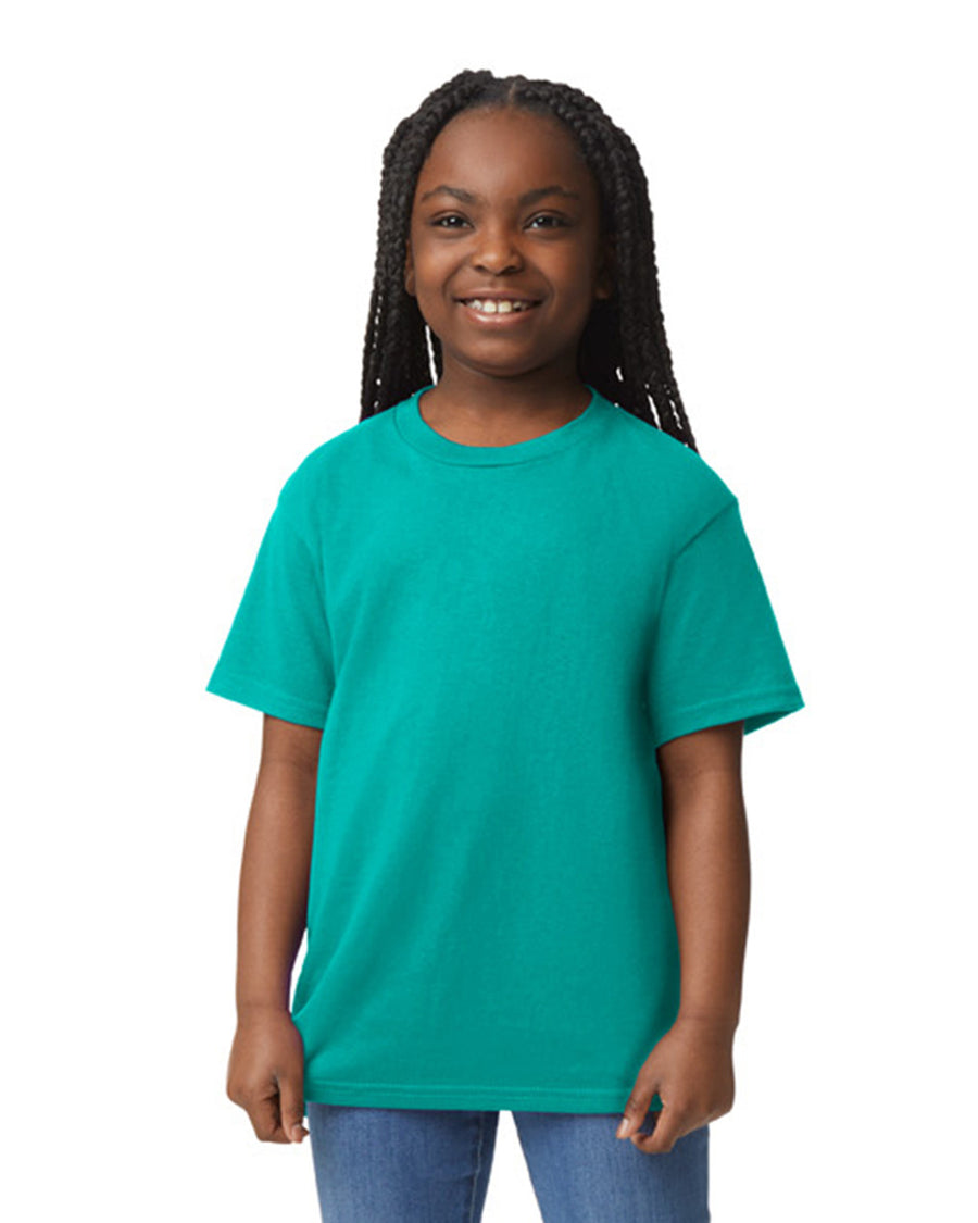 Gildan 8000B Youth DryBlend T-Shirt - Jade Dome - model front