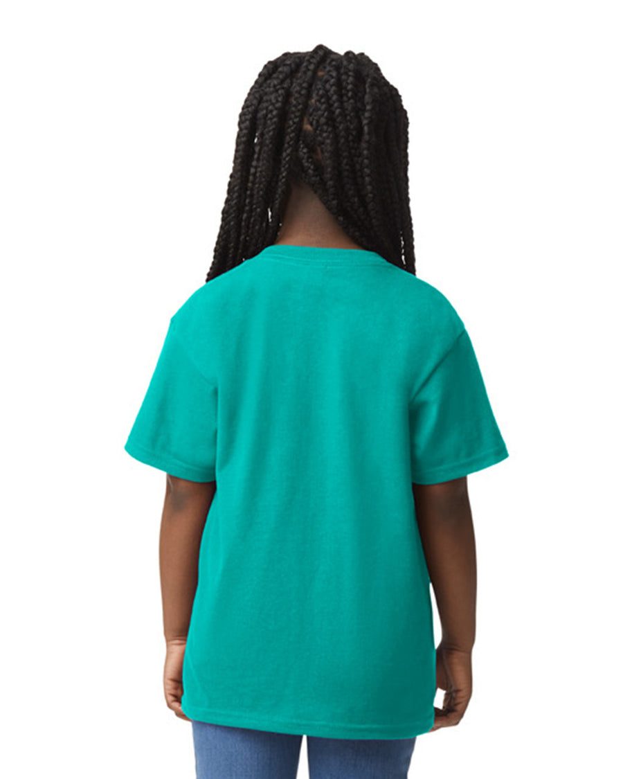Gildan 8000B Youth DryBlend T-Shirt - Jade Dome - model back