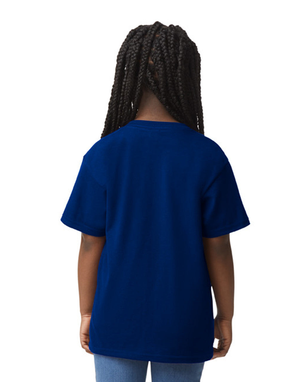 Gildan 8000B Youth DryBlend T-Shirt - Navy - model back