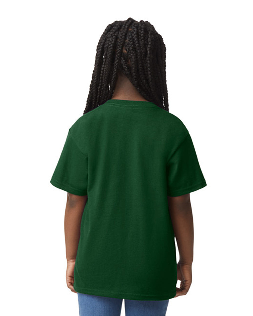 Gildan 8000B Youth DryBlend T-Shirt - Forest Green - model back