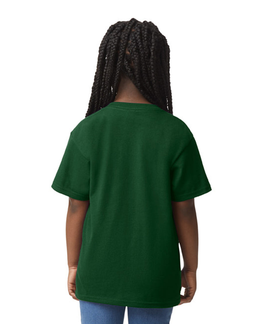 Gildan 8000B Youth DryBlend T-Shirt - Forest Green - model back