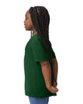Gildan 8000B Youth DryBlend T-Shirt - Forest Green - model side