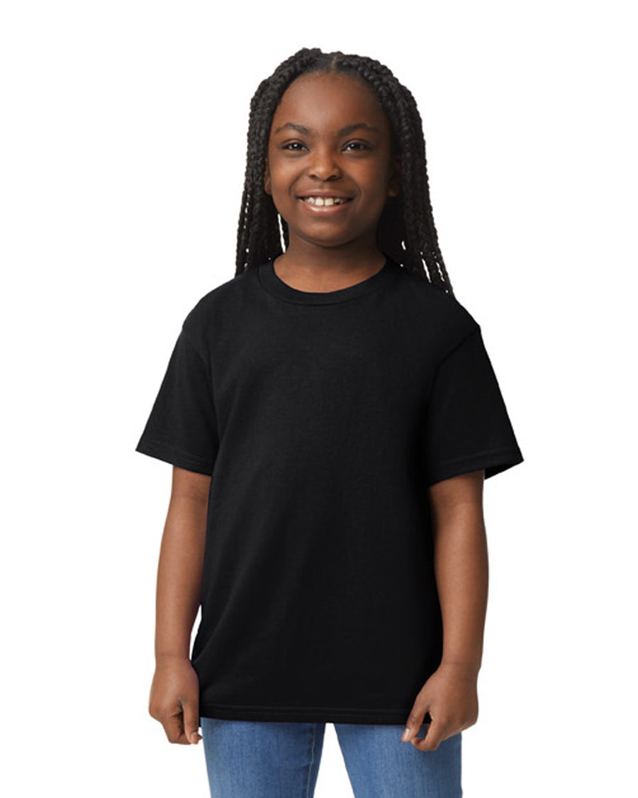 Gildan 8000B Youth DryBlend T-Shirt - Black - model front