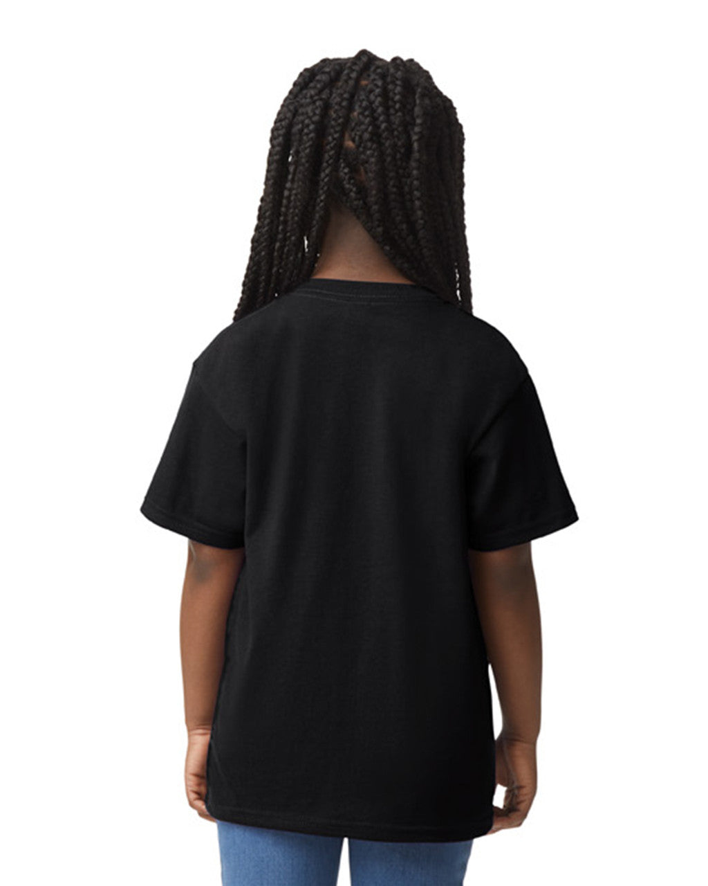 Gildan 8000B Youth DryBlend T-Shirt - Black - model back