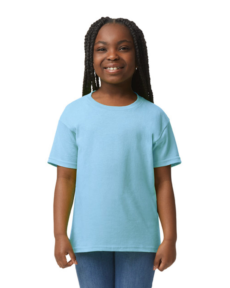 Gildan 8000B Youth DryBlend T-Shirt - Light Blue - model front