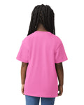 Gildan 8000B Youth DryBlend T-Shirt - Azalea - model back