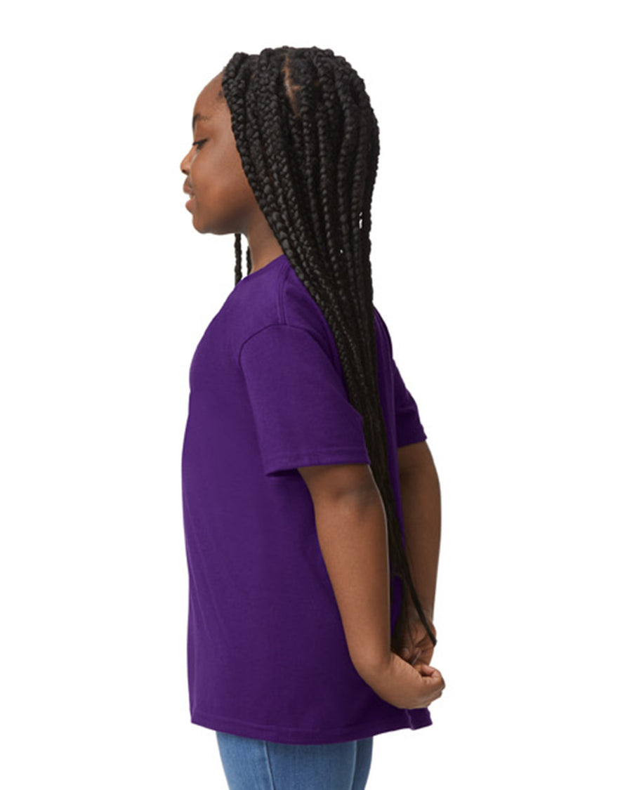 Gildan 8000B Youth DryBlend T-Shirt - Purple - model side
