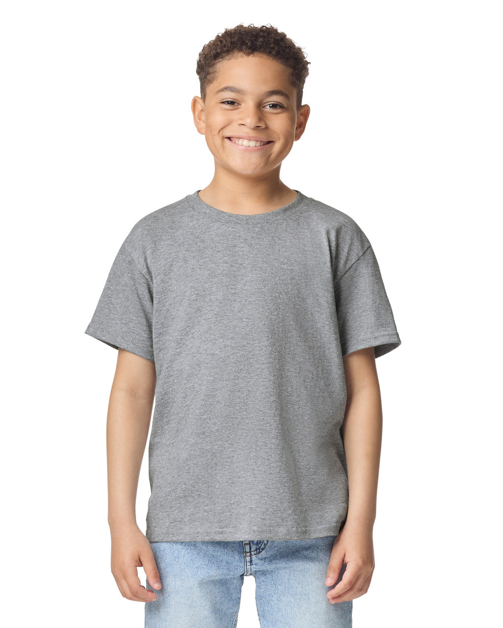 Gildan 8000B Youth DryBlend T-Shirt - Sport Grey - model front