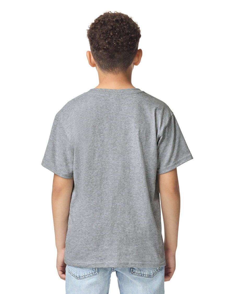 Gildan 8000B Youth DryBlend T-Shirt - Sport Grey - model back