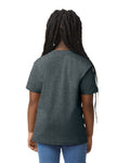 Gildan 8000B Youth DryBlend T-Shirt - Dark Heather - model back