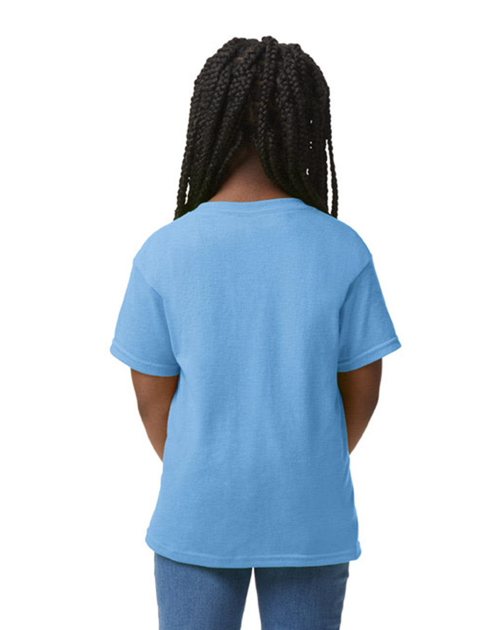 Gildan 8000B Youth DryBlend T-Shirt - Carolina Blue - model back