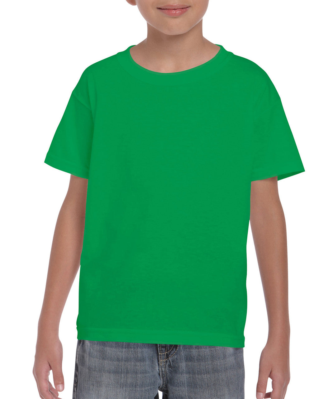 Gildan 8000B Youth DryBlend T-Shirt - Irish Green - model front