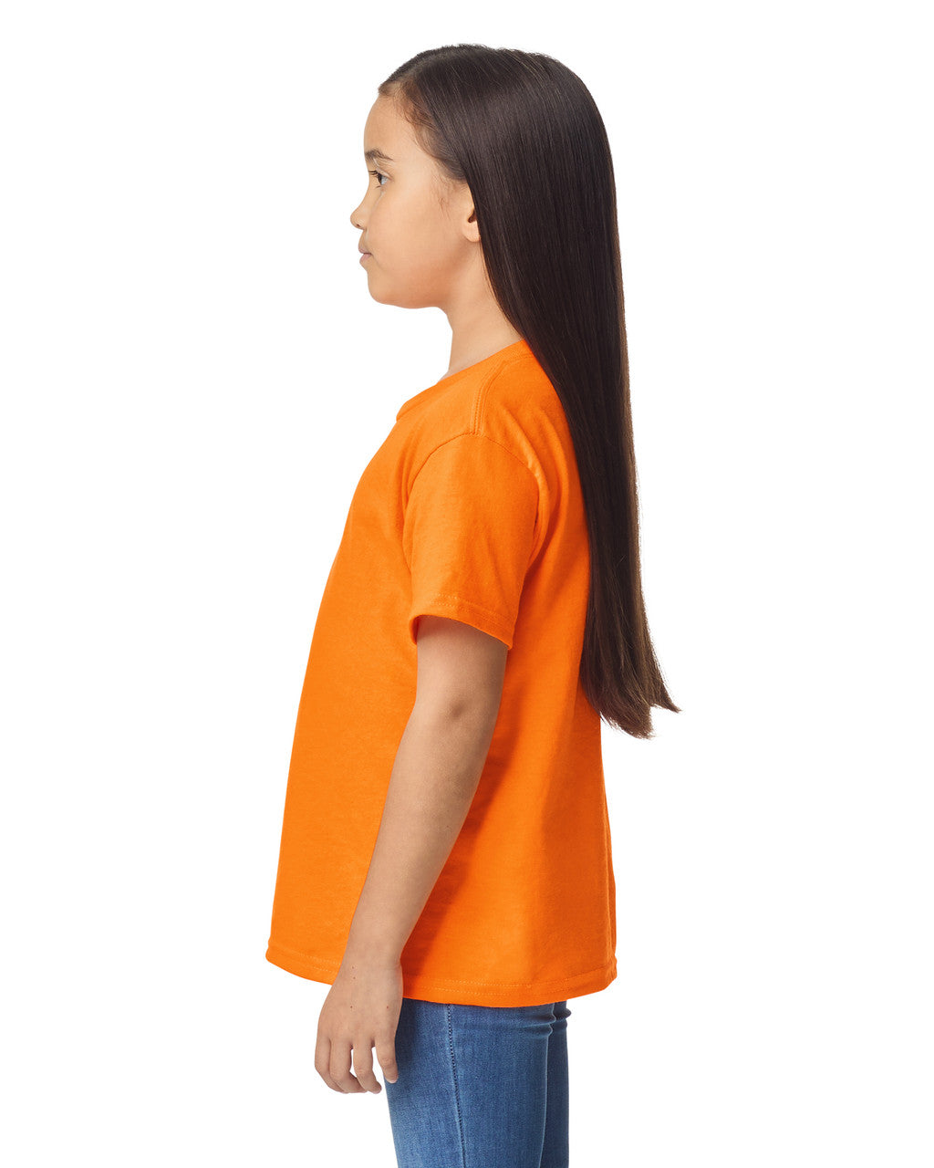 Gildan 8000B Youth DryBlend T-Shirt - Orange - model side