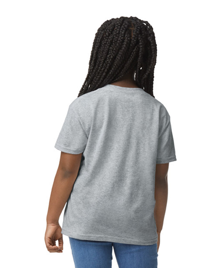 Gildan 8000B Youth DryBlend T-Shirt - Gravel - model back