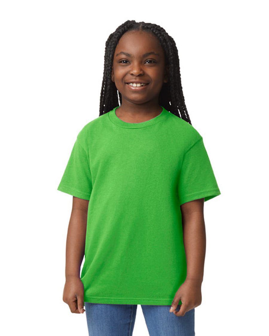 Gildan 8000B Youth DryBlend T-Shirt - Electric Green - model front