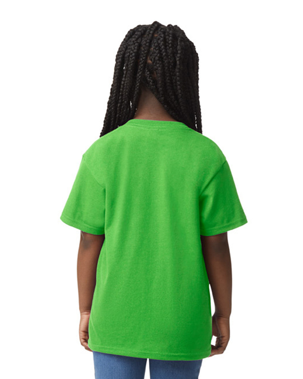 Gildan 8000B Youth DryBlend T-Shirt - Electric Green - model back