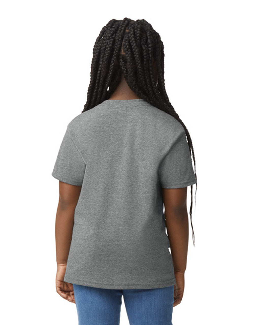 Gildan 8000B Youth DryBlend T-Shirt - Graphite Heather - model back