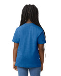 Gildan 8000B Youth DryBlend T-Shirt - Heather Deep Royal - model back