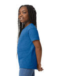 Gildan 8000B Youth DryBlend T-Shirt - Heather Deep Royal - model side