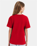 Hanes 498Y Youth Perfect-T T-Shirt - Athletic Red - model back