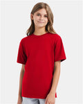 Hanes 498Y Youth Perfect-T T-Shirt - Athletic Red - model front