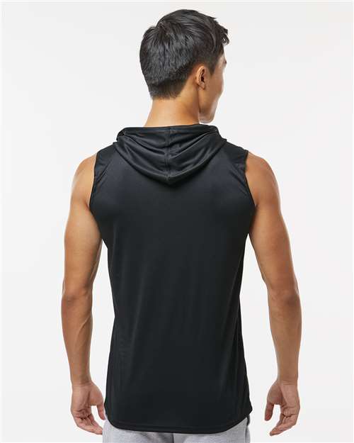 Badger 4108 Men's B-Core Sleeveless Hooded T-Shirt - Black - model back