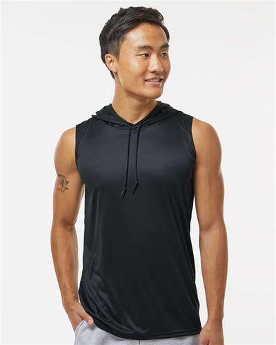 Badger 4108 Men's B-Core Sleeveless Hooded T-Shirt - Black - model front