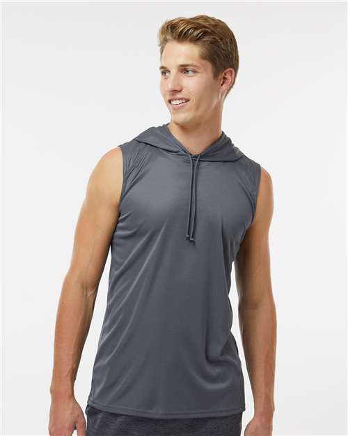 Badger 4108 Men's B-Core Sleeveless Hooded T-Shirt - Graphite - model front