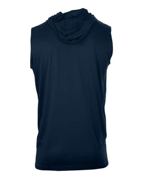 Badger 4108 Men's B-Core Sleeveless Hooded T-Shirt - Navy - back