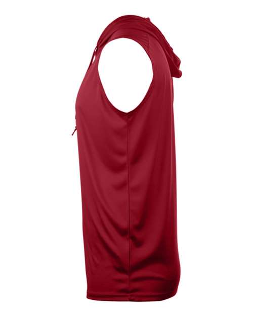 Badger 4108 Men's B-Core Sleeveless Hooded T-Shirt - Red - side