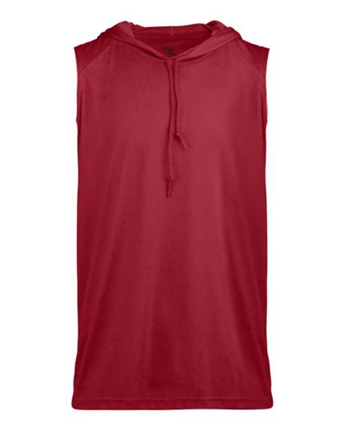 Badger 4108 Men's B-Core Sleeveless Hooded T-Shirt - Red - front