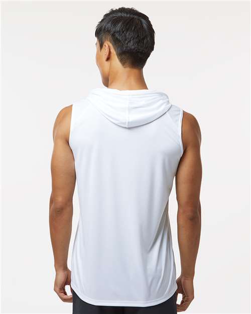 Badger 4108 Men's B-Core Sleeveless Hooded T-Shirt - White - model back