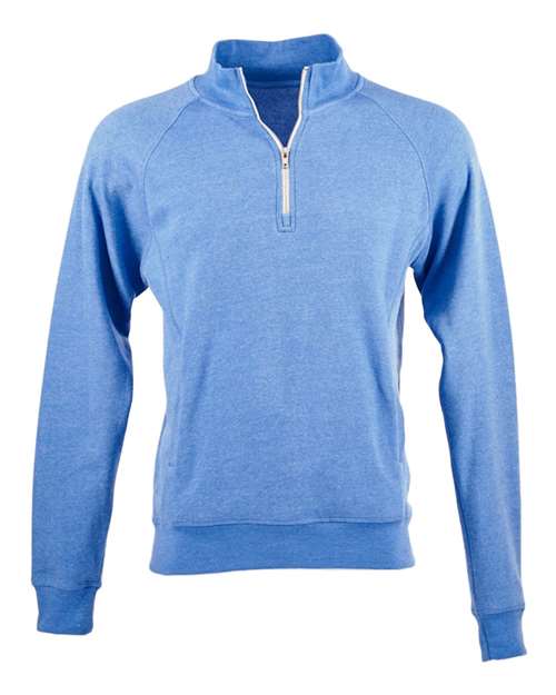 J. America 8869 Men's Triblend Quarter-Zip Sweatshirt - Cool Royal Triblend - front