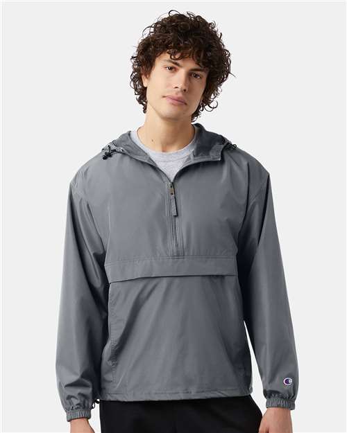 Champion CO200 Unisex Packable Anorak Jacket - Graphite - model front
