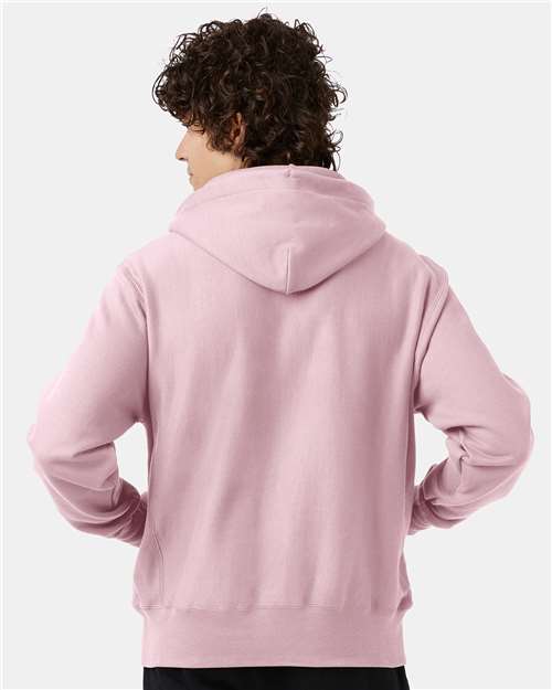 Champion S101 Unisex Reverse Weave Hooded Sweatshirt - Pink Candy - model back