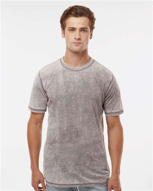 J. America 8115 Unisex Zen Jersey T-Shirt - Cement - model front