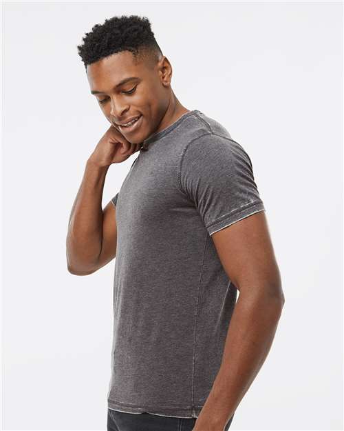 J. America 8115 Unisex Zen Jersey T-Shirt - Dark Smoke - model side