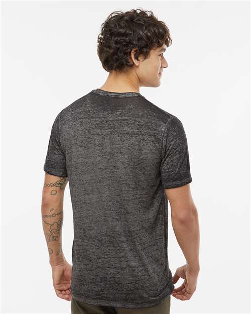 J. America 8115 Unisex Zen Jersey T-Shirt - Twisted Black - model back