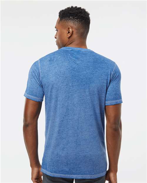 J. America 8115 Unisex Zen Jersey T-Shirt - Twisted Royal - model back