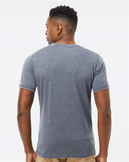 J. America 8115 Unisex Zen Jersey T-Shirt - Vintage Navy - model back