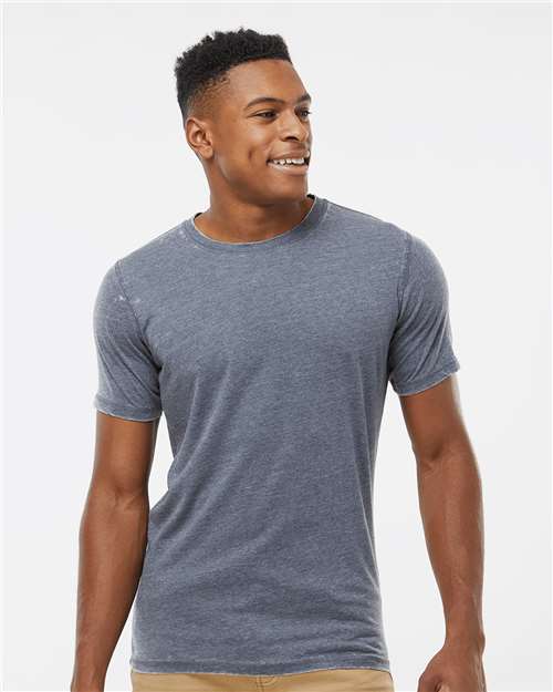 J. America 8115 Unisex Zen Jersey T-Shirt - Vintage Navy - model front